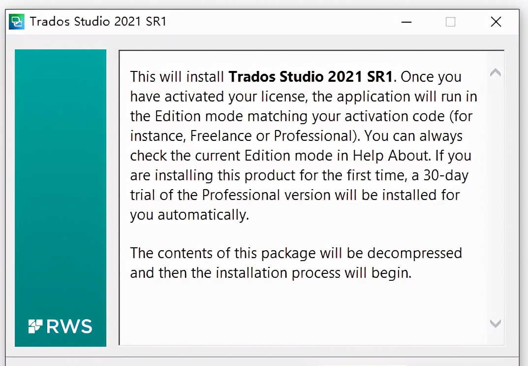 SDL Trados Studio 2021 SR1 Pro安装教程