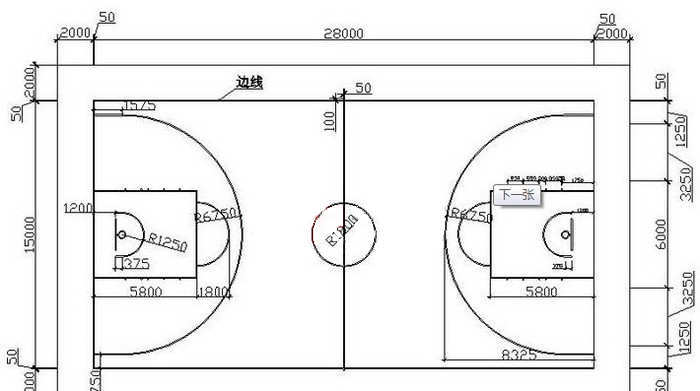 篮球场地标准尺寸规格